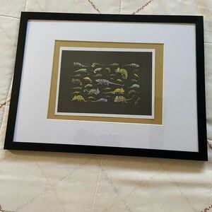 Christopher Marley Framed Lizard Art Print with Black Frame